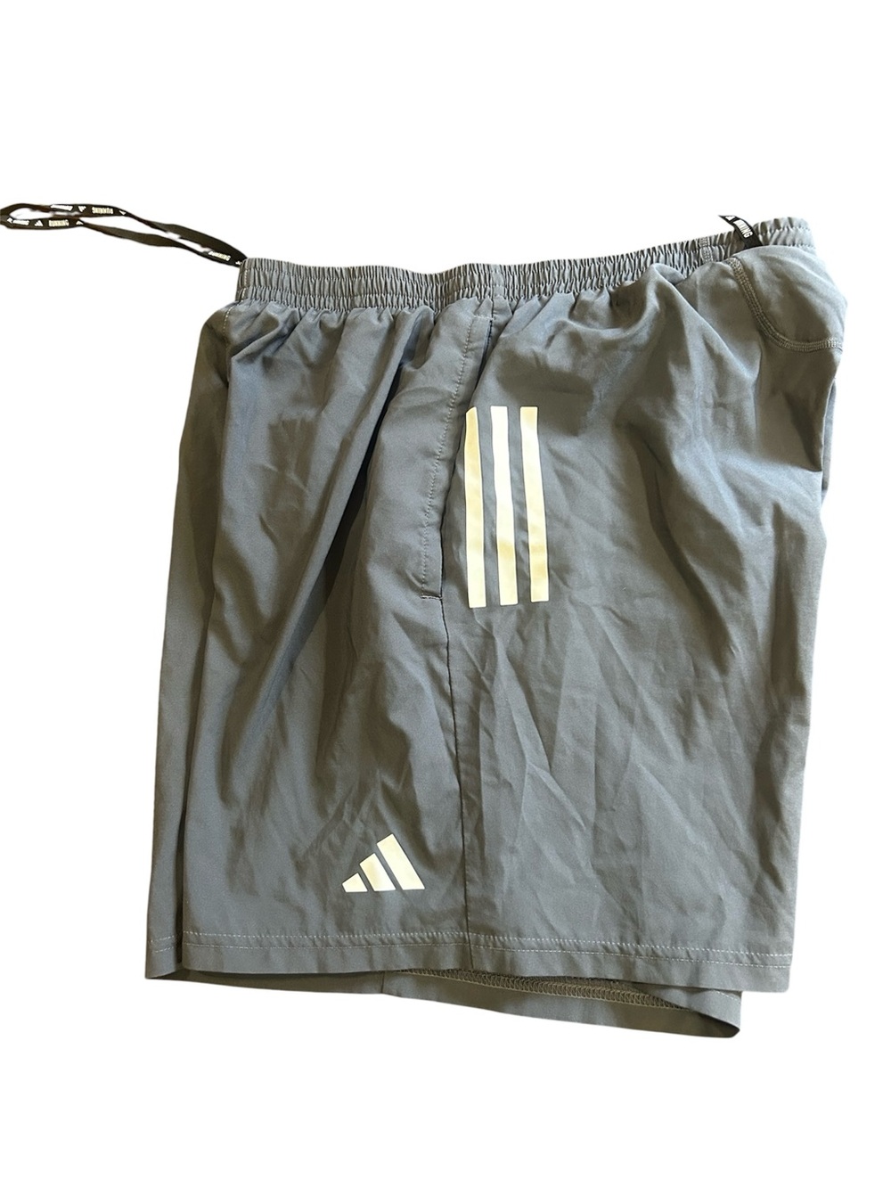 adidas Men’s Gray Athletic Shorts with White 3-Stripes